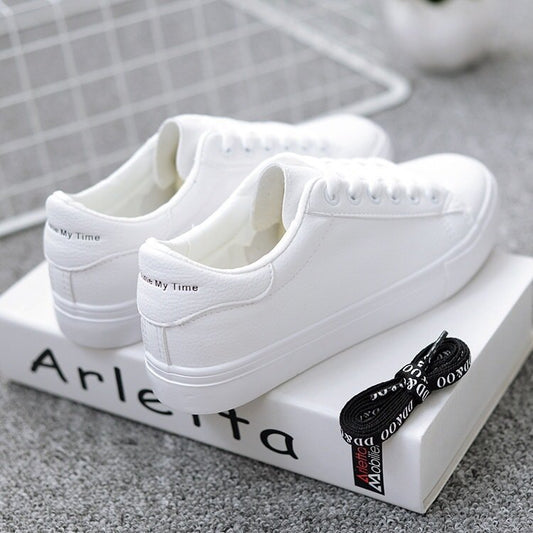 White Sneakers Leather Flat Casual Breathable Shoes